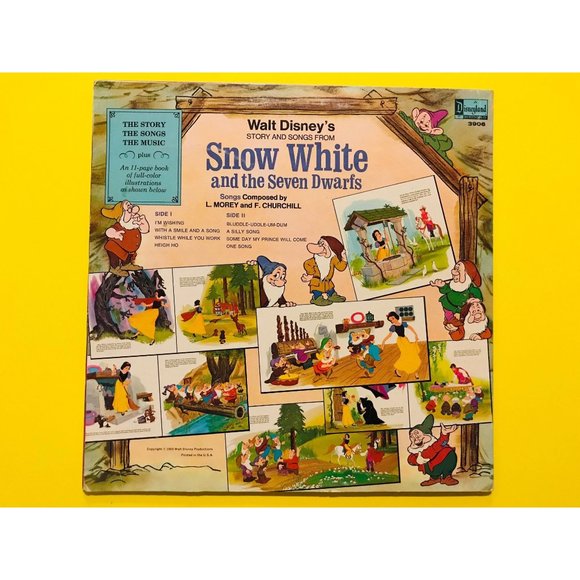 Snow White and the Seven Dwarfs Story and Songs Disney LP Record Vintage Vinyl w - Picture 2 of 6